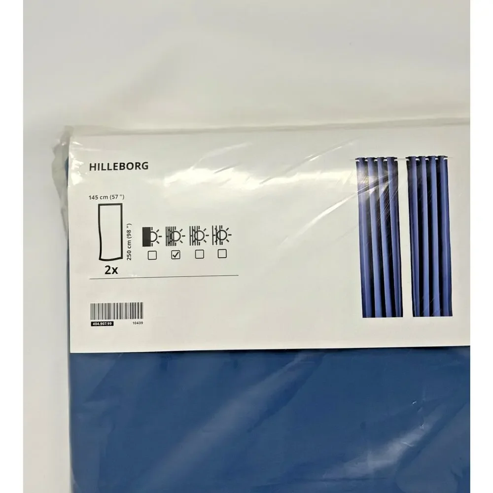 IKEA HILLEBORG Room Darkening Curtains Blue 57